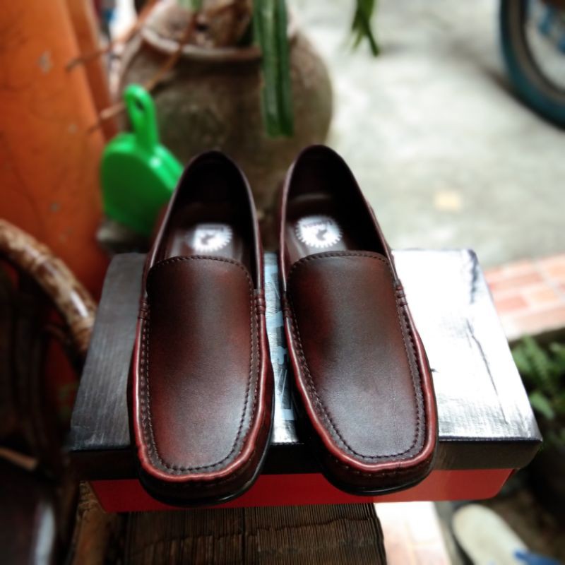 Sepatu pria kerja mucasin lancas kulit asli/sepatu cowo casual kulit