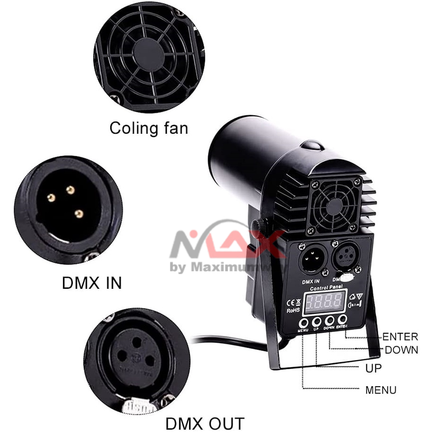 Lampu Sorot DMX Pin Spot 30W 220V RGBW Spotlight Panggung DMX512 Full Color Beam Pinspot pinspot Light 30W RGBW Led Stage Spot Lamp for Dance Party Wedding Decor DJ Disco Mirror Ball Spotlight RGBW Mini DMX512 Stage Light Disco Beam Led Pinspot Light