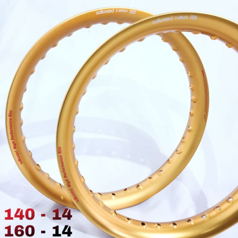 velk ring 14 wilwood gold ushape 140/160 depan belakang