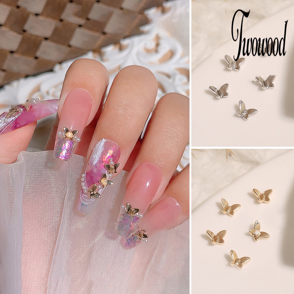 10pcs Ornamen Kupu-Kupu 3D Bahan Alloy Untuk Dekorasi Nail Art