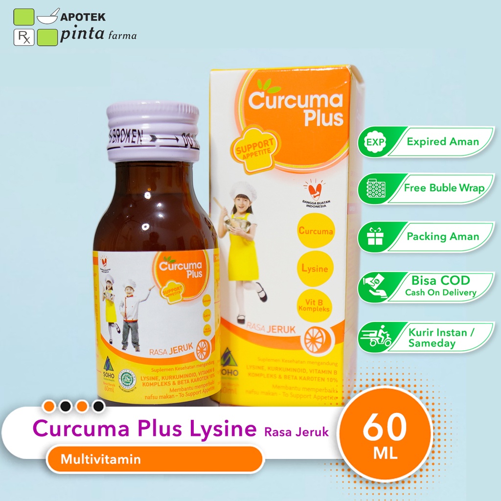 Curcuma Plus lysine Vitamin Untuk Nafsu Makan Anak (60 ml)