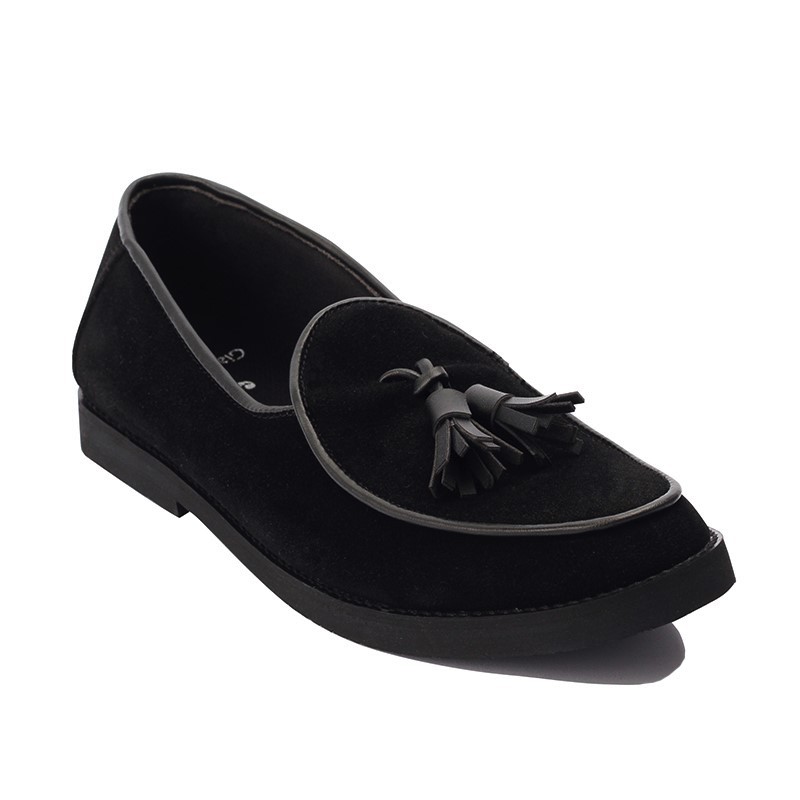 BOSSA BLACK - Sepatu Loafers Kasual Loafers Kulit Klasik Formal Kerja Kuliah Pria/Cowok - Loafer