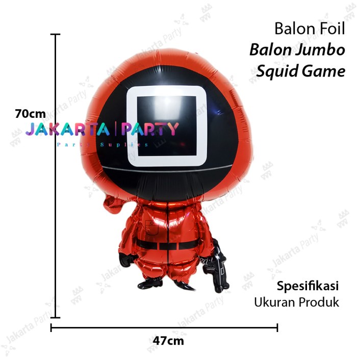 Balon Foil Karakter Squid Game Kotak / Balon Foil Squid Game