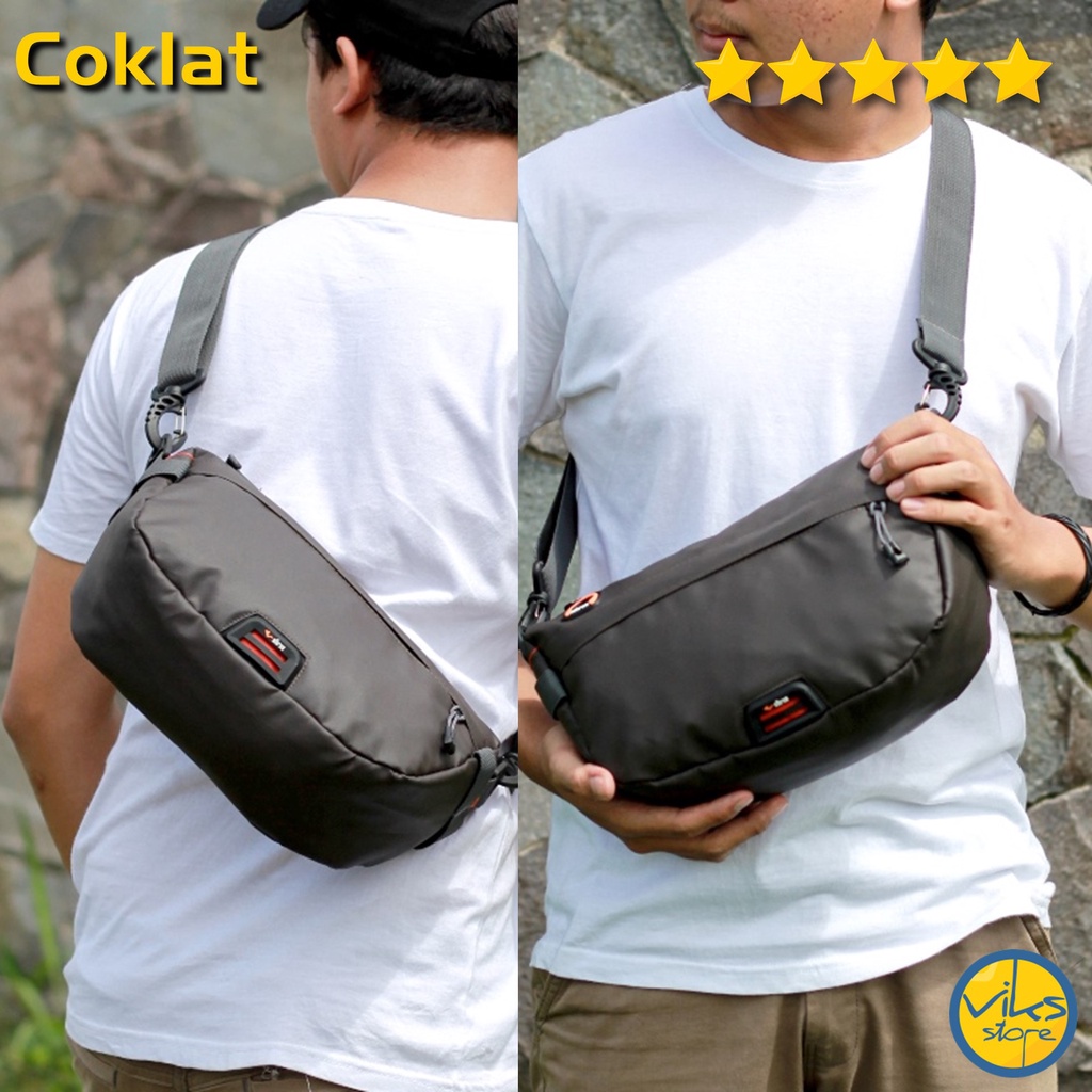 Tas Selempang Pria / Cowok Waterproof Anti Air Sling Bag Elbrus Bahu Multifungsi Original Simpel