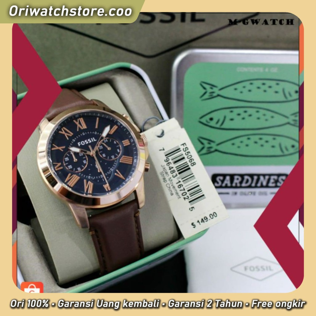 TERLARIS MGwatch GARANSI UANG KEMBALI JAM TANGAN PRIA ORIGINAL FOSSIL FS 5068 INCLUDE TIN BOX