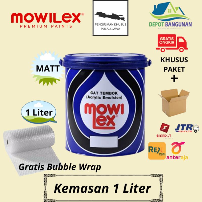 Cat Taman Plafon GRC Cat Tembok MOWILEX Interior 1 Liter ( PAKET )