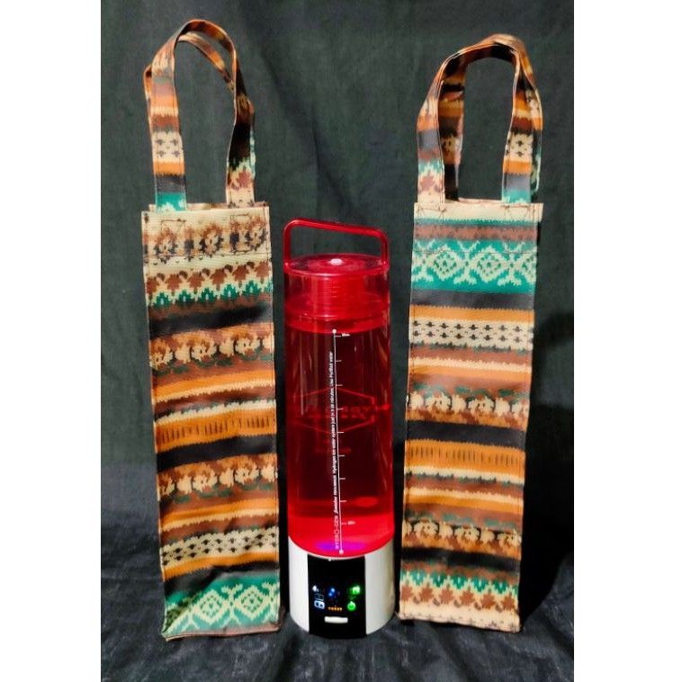 Tas botol Hydrogen Fontaine Kanvas waterproof motif Tribal sarung botol Tas Tumbler