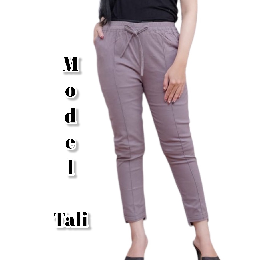 Celana Wanita Kasual Baggypants Promo Bahan Twill Combed Stretch Tebal dan Melar Size Standar Jumbo