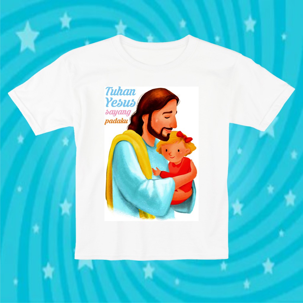 Kaos Yesus Sayang Padaku Baju Sekolah Minggu Rohani Kristen Shopee Indonesia
