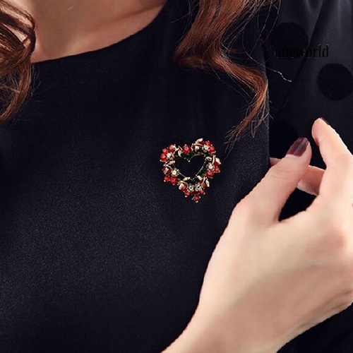 OW@ Wedding Party Christmas Lovely Gift Jewelry Rhinestone Enamel Alloy Brooch Pin