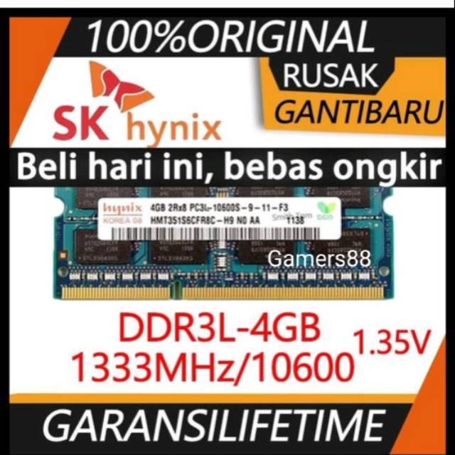 Ram Memory Hynix SODIMM Laptop 4GB DDR3 12800/1600 4G Sodim