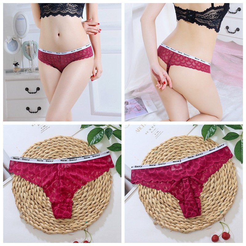 G-string Wanita Seamless Celana Dalam Motif bunga Lace Thong C217