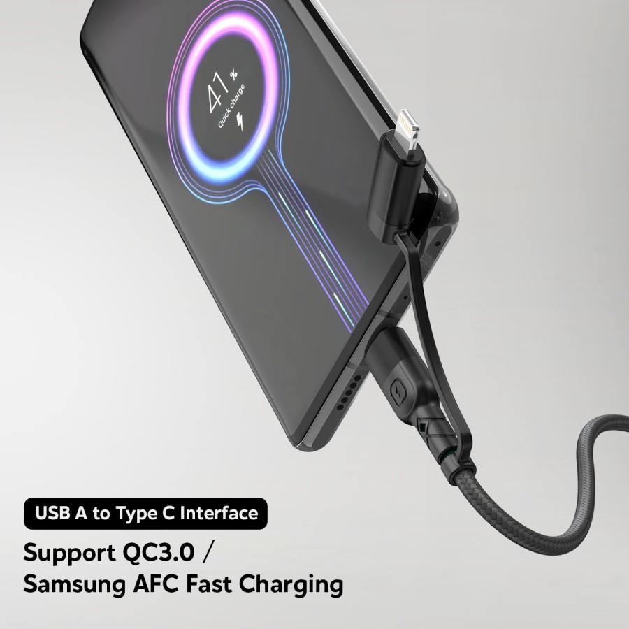 UNEED Kabel Data 4in1 Fast Charging 3A 60W PD QC 3.0 AFC - UCB50Ci