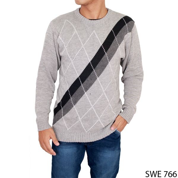 Sweater Pria Modern Rajut Abu – SWE 765