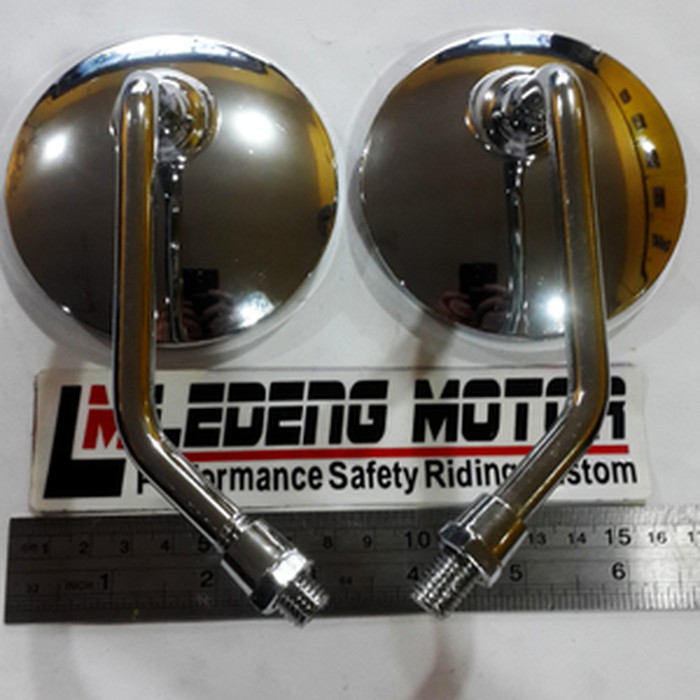 spion honda bulat lensa cembung tiang pendek model vespa LEDENG MOTOR