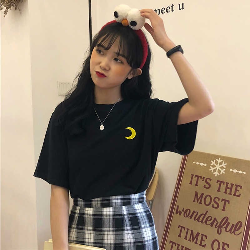 KOR-50 kaos import korea jepang bordir weather cute atasan wanita