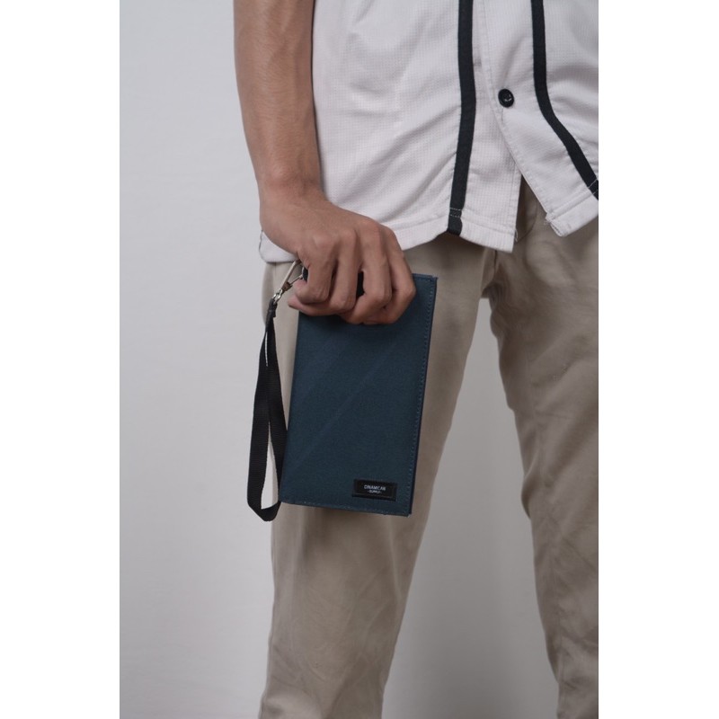 Daylan Dark Blue - Dompet lipat panjang pria dompet kartu cowok donpet laki laki Dinamican Supply