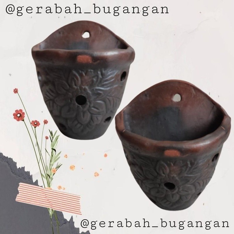 POT TEMPEL ANGGREK DARI TANAH LIAT TEBAL DAN BERKUALITAS