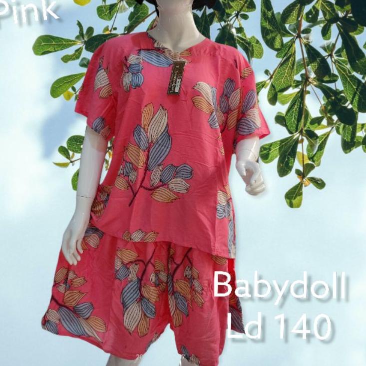 MG.19My22ᵁ– Set LD 140 | Baby doll Big Size Pendek | Baby doll Super Jumbo Rayon Pendek