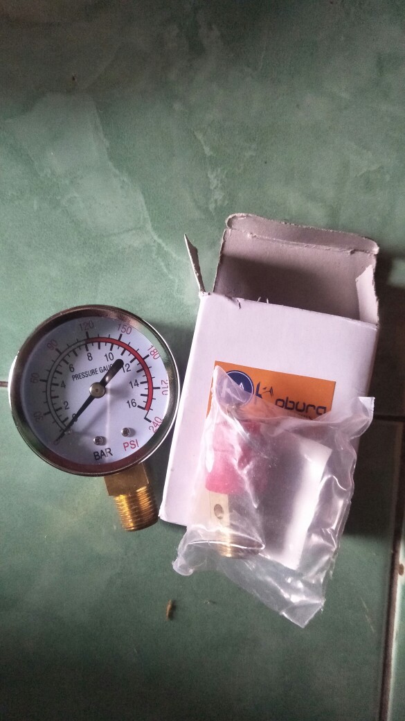 Pressure Gauge Kompresor Angin Portable 8 Bar