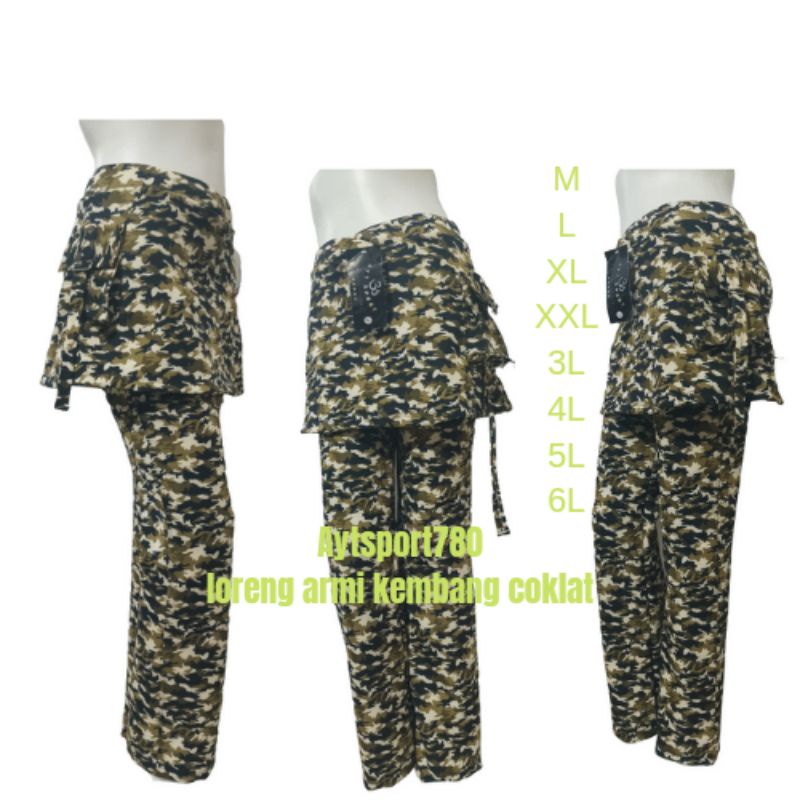celana senam rok armi indo/celana senam wanita/celana rok kantong wanita/celana olahraga/cbr rok kantong/bawahan olahraga/celana panjang/celana panjang rok/cod/bayar di tempat/terlaris/siap di kirim/populer-Loreng kembang 1