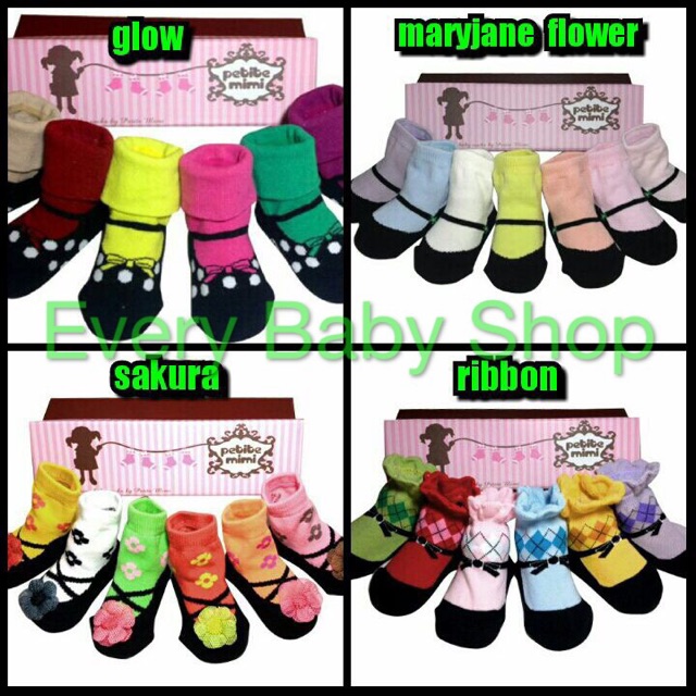 Kaos Kaki Petite Mimi untuk Bayi / Anak - Baby Girl / Cewek + BOX - Socks model Sepatu Lucu NEW!