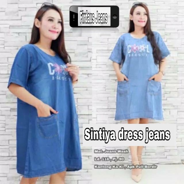 DRESS JUMBO!! SINTIYA DRESS VARIASI BORDIR ASLI