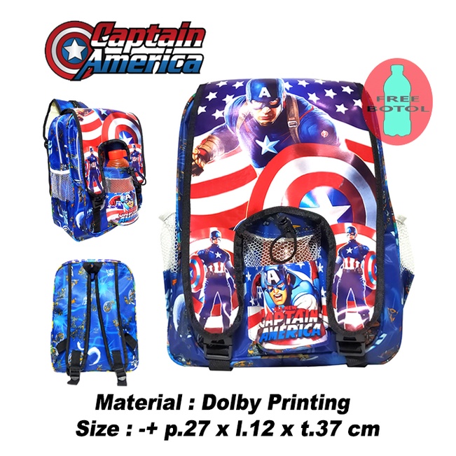 Tas Ransel anak Laki-laki Sekolah TK / SD karakter ULTRAMAN - SPIDERMAN - TOBOT - TAYO FREE BOTOL!!!