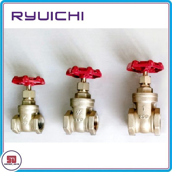 Ryuichi Gate Valve Brass Stop Keran Kuningan PDAM Drat Dalam 1/2&quot; 3/4&quot; 1&quot;