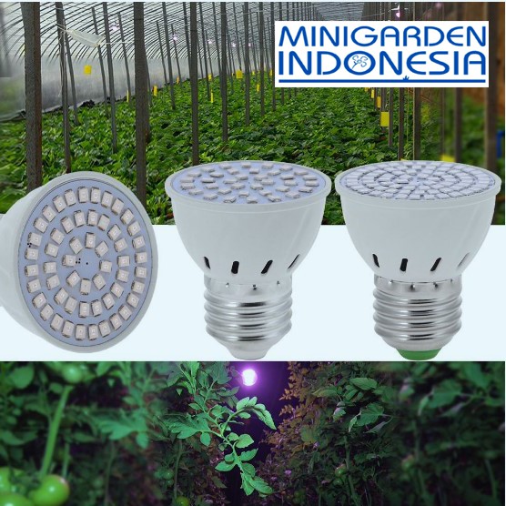 lampu grow light LED hidroponik 48 LED pengganti matahari tanaman indoor taman kolam aquascape perikanan