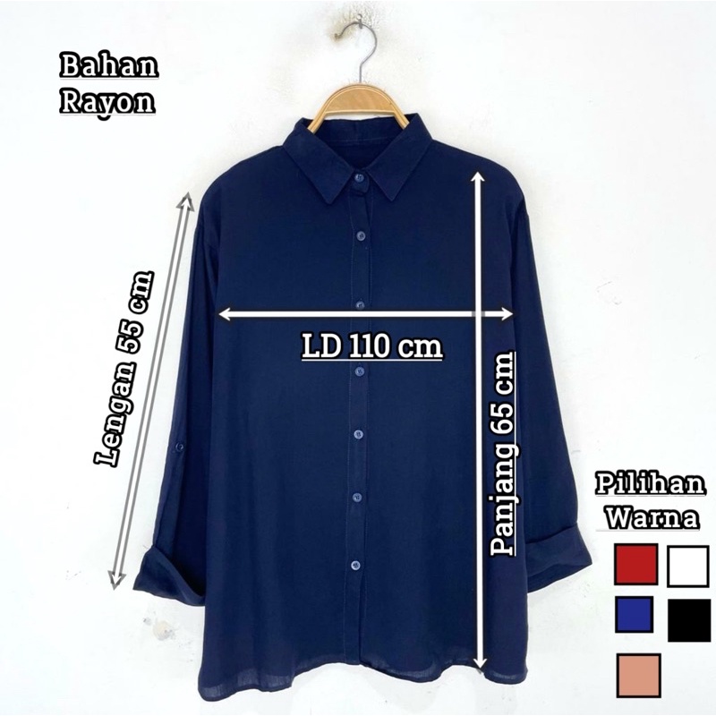 KEMEJA CEWEK POLOS BAHAN RAYON