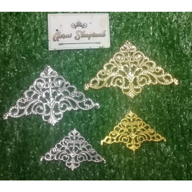 sudut siku hantaran || charm sudut || sudut mahar || lempeng aksesoris || lempengan logam