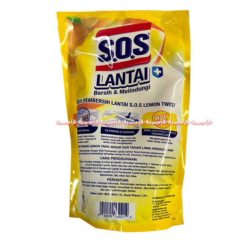 SOS Pembersih Lantai Bersih Melindungi Refill Pouch 750ml S.O.S