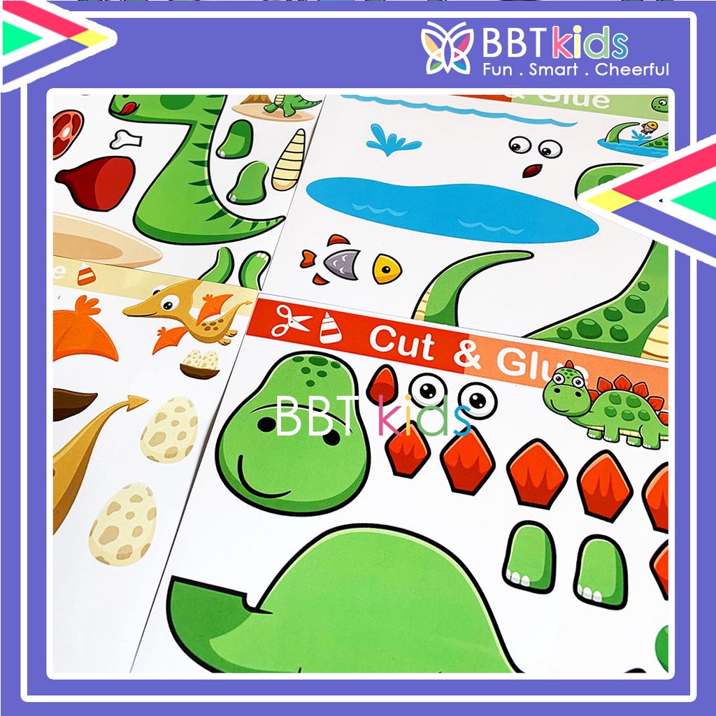 MENGGUNTING DAN MENEMPEL 4-7 TAHUN CUT AND GLUE WORKSHEET SENSORY PLAY ACTIVITY SET MAINAN AKTIVITAS EDUKASI BELAJAR PRESCHOOL KEGIATAN MONTESSORI