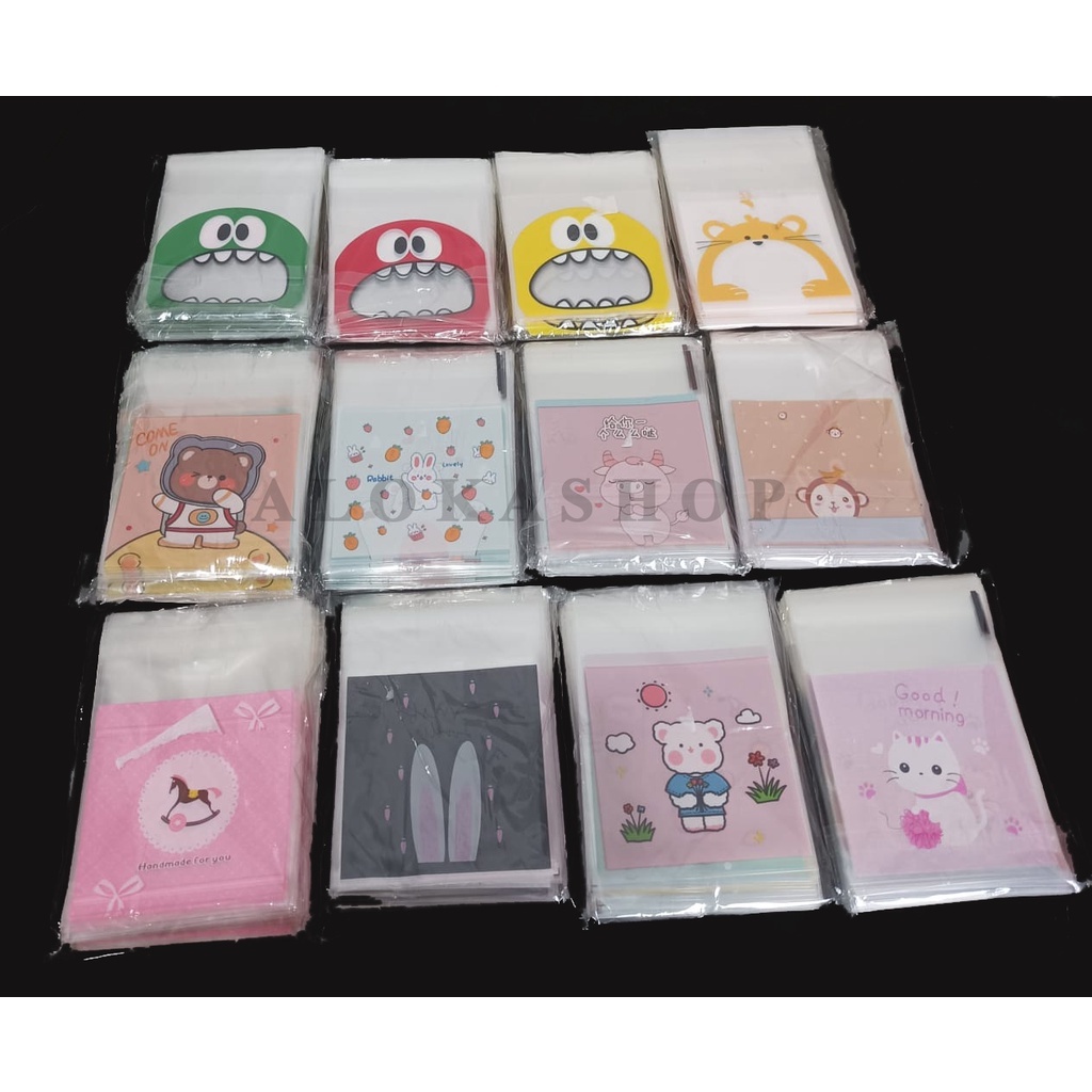 100 Pcs 7x7 Cookies bag / plastik kue kering / Kemasan kue lucu SERI 3