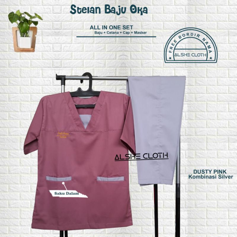 Jual Baju Oka Seragam Oka Baju Medis Seragam Medis Dusty Pink