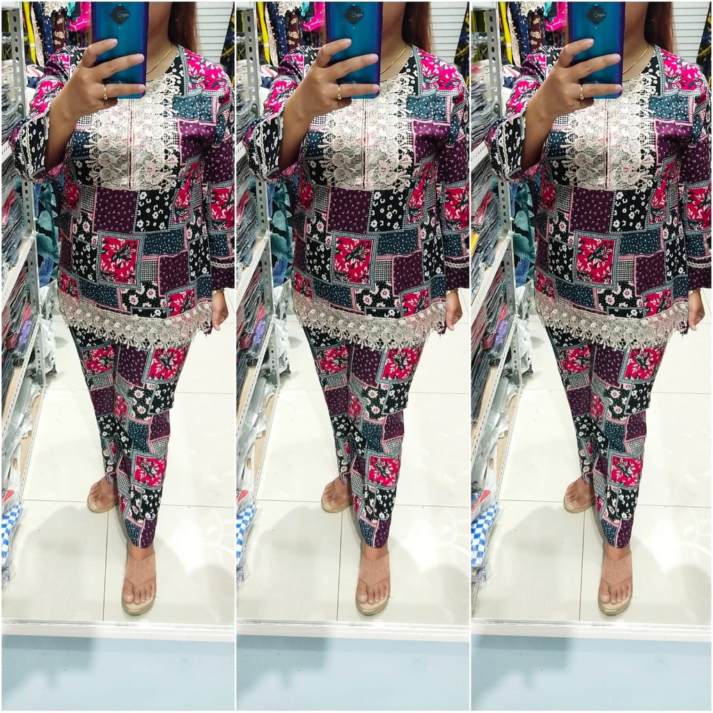 Setelan Arab Renda Motif  Lengan Panjang/Setelan Arab