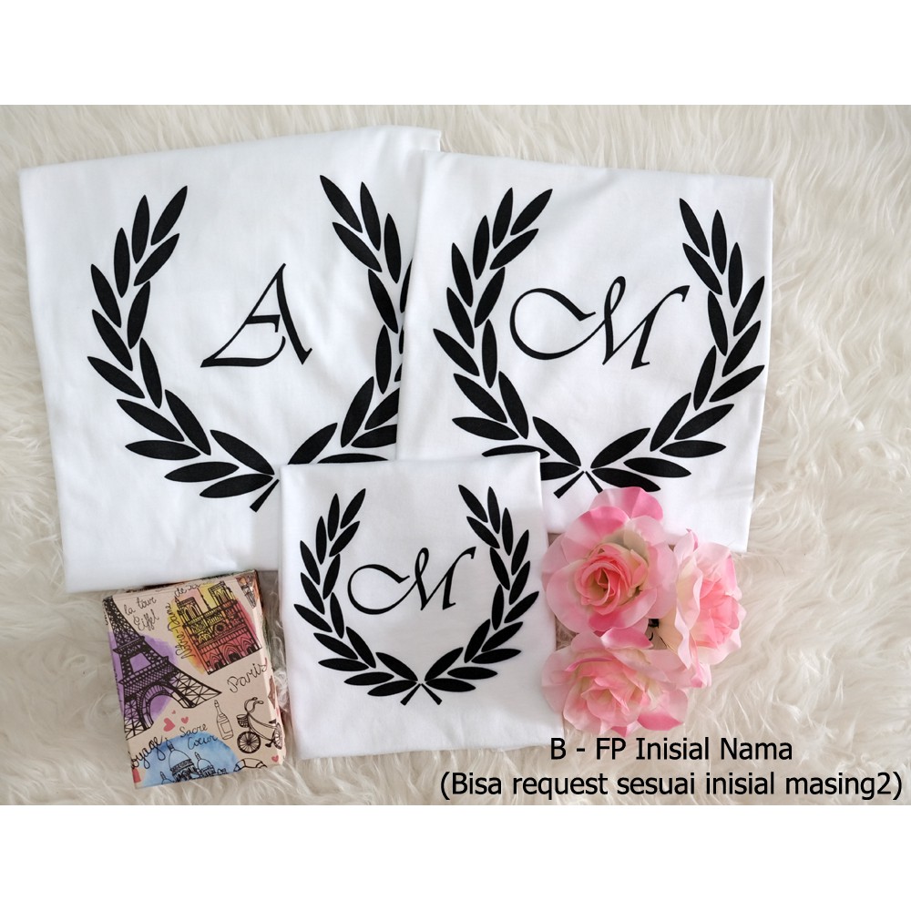 FP Inisial Nama Kaos Couple Keluarga Berukuran