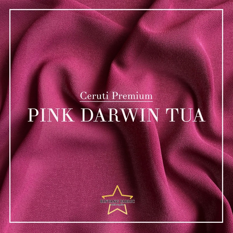 Bahan Kain Ceruti Ceruty Baby doll Premium 1/2 meter-Pink Darwin Tua