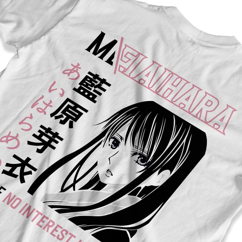Heavyweigh Mei Aihara Black and White T Shirt 230 GSM - Kaos Mei Aihara Cotton 20s