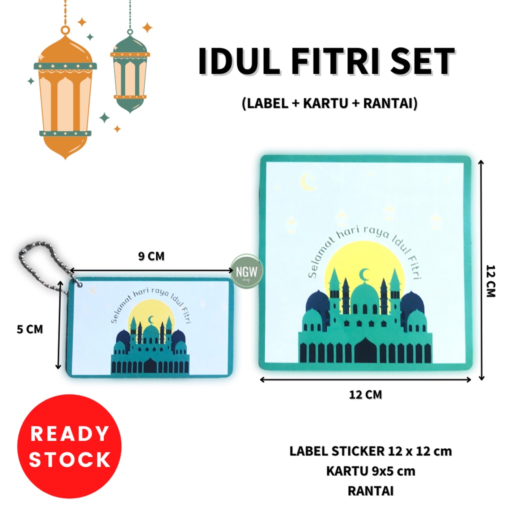 IDUL FITRI LABEL SET (label + kartu +rantai) hampers ramadhan lebaran event