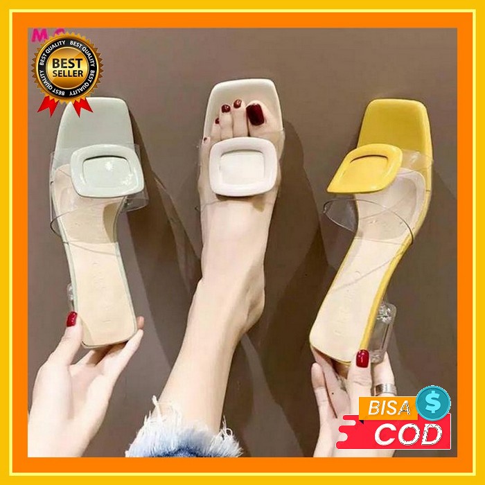 Ready Stock Heels Kaca Transparan Amina Muaddi Free Box Sendal He Zv71 Promo Ramadhan Sale Rm 02 He