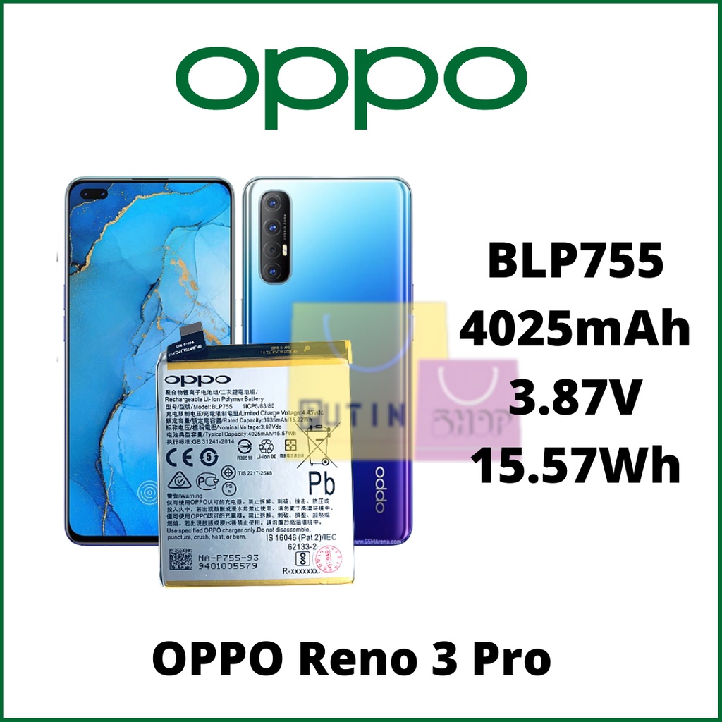 Baterai Batre Battery Oppo BLP755 / Oppo Reno 3 Pro