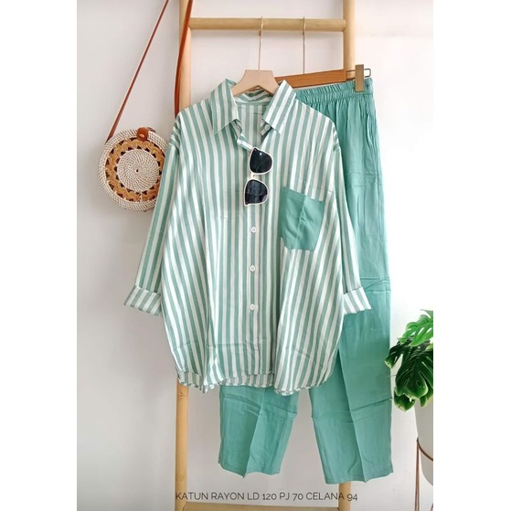 SETELAN WANITA MOTIF KEKINIAN / SETELAN RAYON PREMIUM HQ / SETCEL / SET KEMEJA / SETELAN KEMEJA / SE