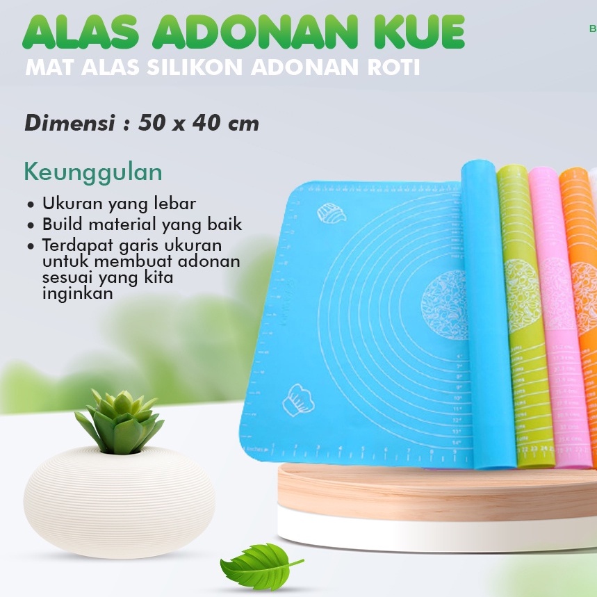 MPRO2 Alas Adonan Kue Bahan Silikon Tatakan Fondant Anti Lengket Dapur