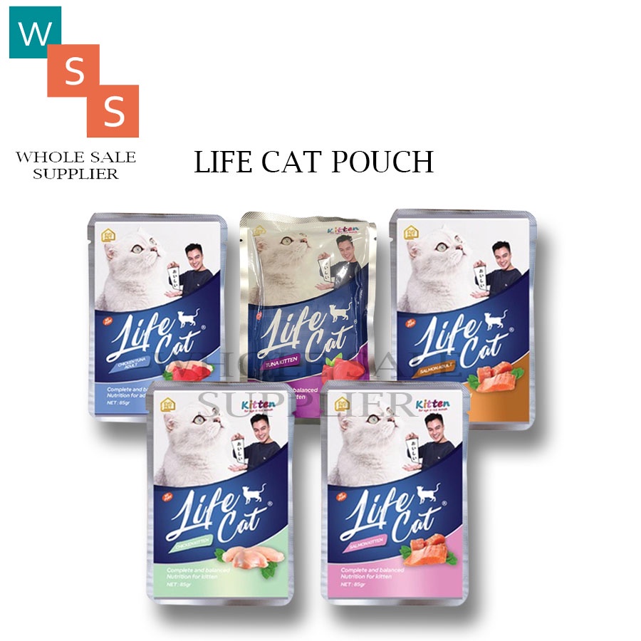 MAKANAN KUCING BASAH WET FOOD POUCH LIFE CAT 85GR 2BOX ISI 48PC