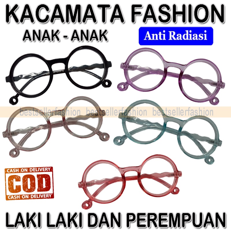 New Kacamata Anak Bulat Boboho Anti Radiasi Blue Ray (Design Korea) Laki-laki &amp; Perempuan Kaca mata Antiradiasi Sinar Komputer Hp Tv