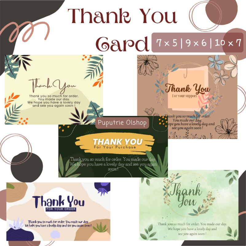

Thank You Card Size Medium | Stiker Olshop Terimakasih