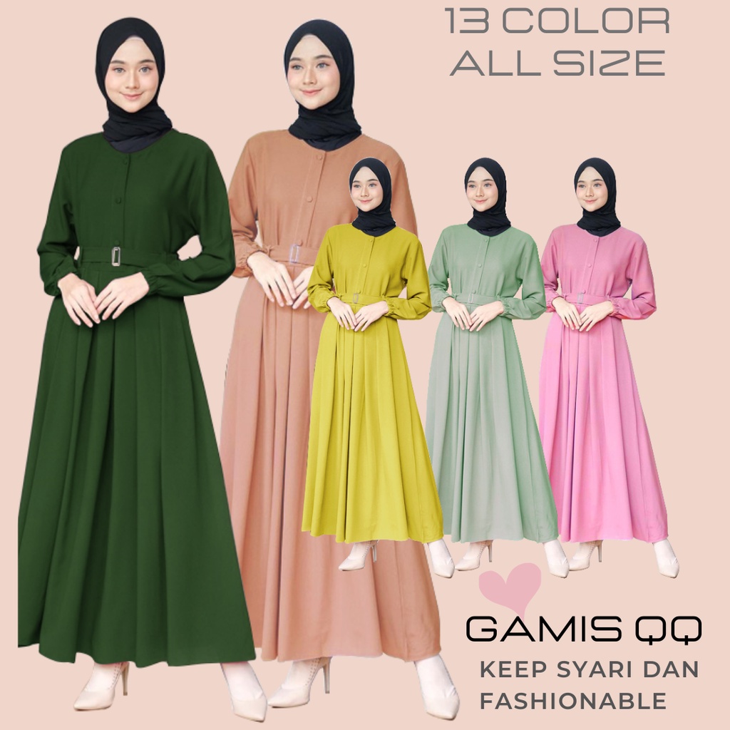 Gamis Hitam Polos Gaun Wanita Muslim Kekinian Abayya Terbaru  Kondangan Ibu2 Fashion Cewek Casual Ka