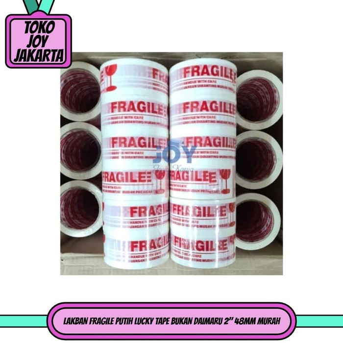 

LAKBAN FRAGILE PUTIH LUCKY TAPE BUKAN DAIMARU 2" 48MM MURAH